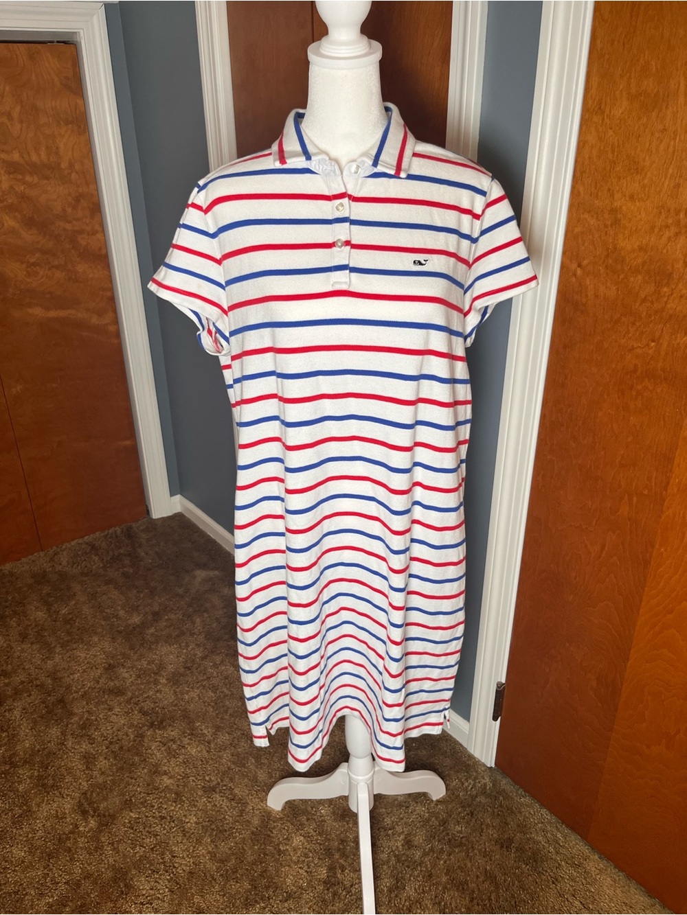 Vineyard Vines Striped Polo Dress in Red & Blue. Women’s size XL.